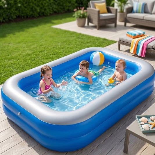 Piscină Gonflabilă pentru Copii și Familie AquaWorld 200X120X40– Dreptunghiulară