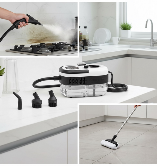 Aparat de Curățat cu Abur Multifuncțional 10-în-1 StreamyClean – Magia Aburului pentru o Casă și o Mașină Impecabile!