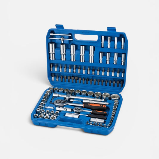 Trusă de Scule și Tubulare CR-V, 108 Piese, Prindere 1/2" și 1/4", Carcasă de Transport