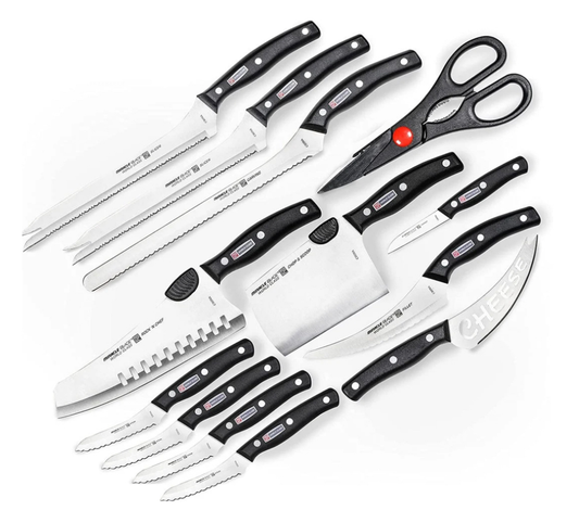 🔪 Set Profesional 12 Cuțite Premium Miracle Blade + Foarfecă Multifuncțională CADOU 🎁
